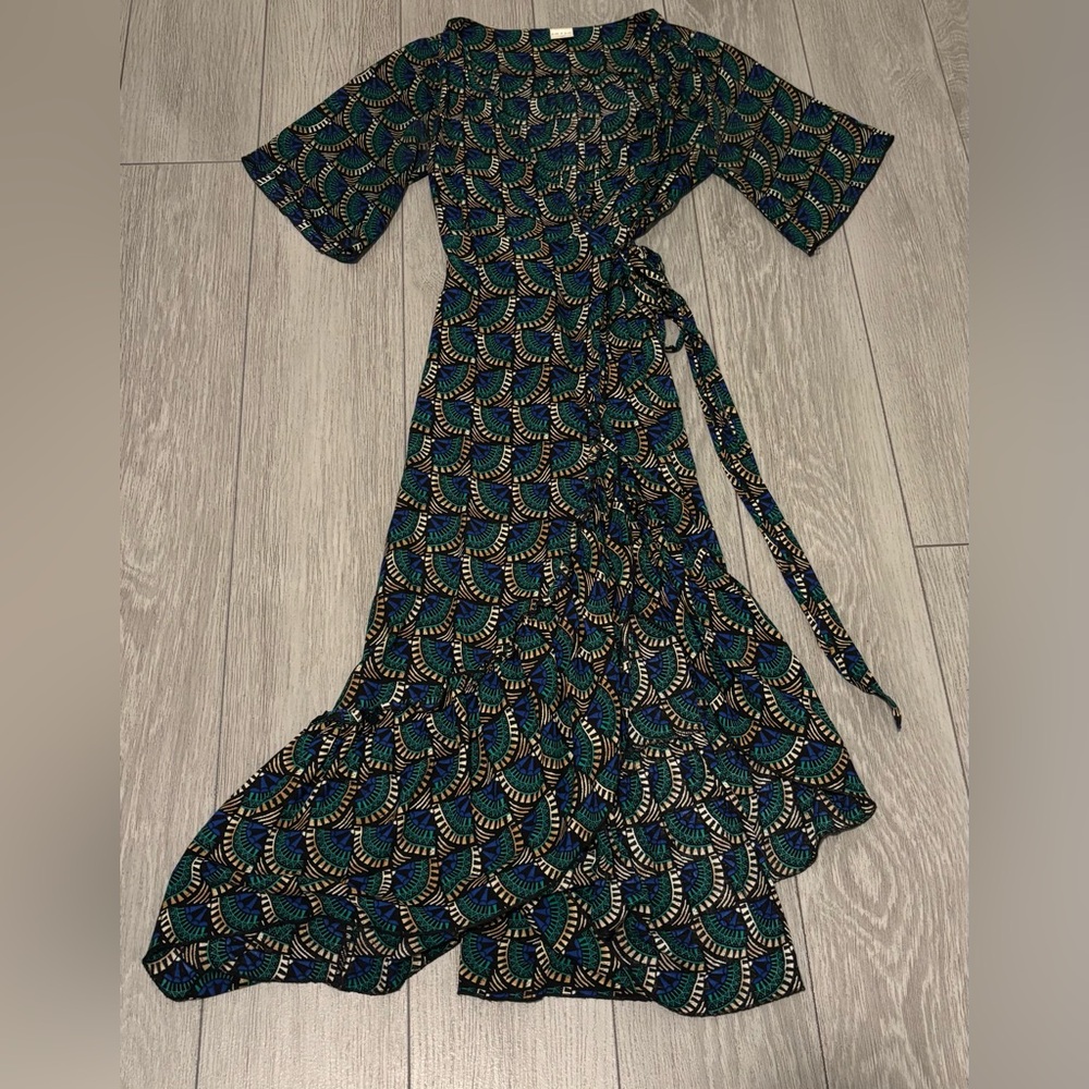 Silk and Salt Journey Maxi Wrap Dress - sold out online! EUC.